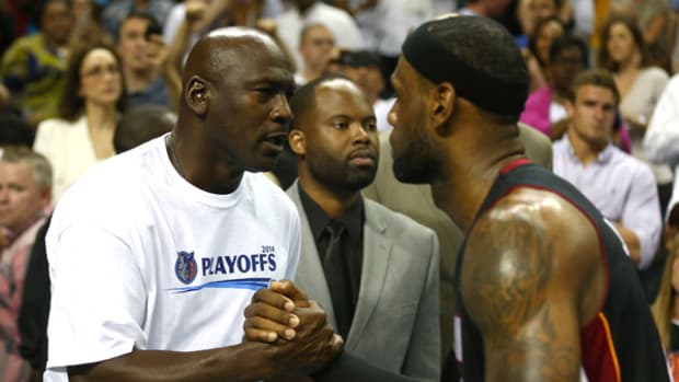 King James and Air Jordan Share a Moment